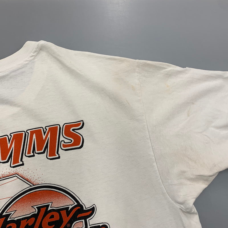 【現状渡し品】【メンズ】 HARLEY DAVIDSON ハーレーダビッドソン USA製 TIMMS S S TEE Tシャツ 半袖 146-261004-sm-09-izu サイズ：XL カラー：ホワイト 万代Net店