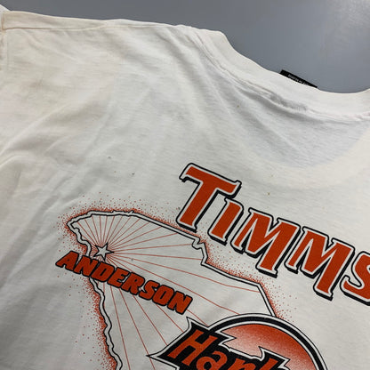 【現状渡し品】【メンズ】 HARLEY DAVIDSON ハーレーダビッドソン USA製 TIMMS S S TEE Tシャツ 半袖 146-261004-sm-09-izu サイズ：XL カラー：ホワイト 万代Net店