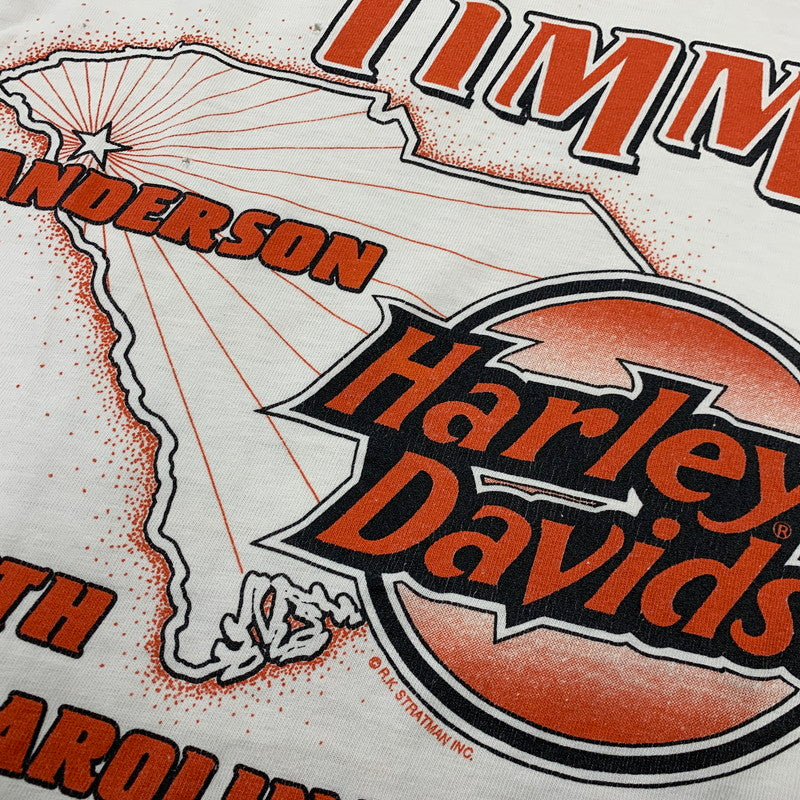 【現状渡し品】【メンズ】 HARLEY DAVIDSON ハーレーダビッドソン USA製 TIMMS S S TEE Tシャツ 半袖 146-261004-sm-09-izu サイズ：XL カラー：ホワイト 万代Net店