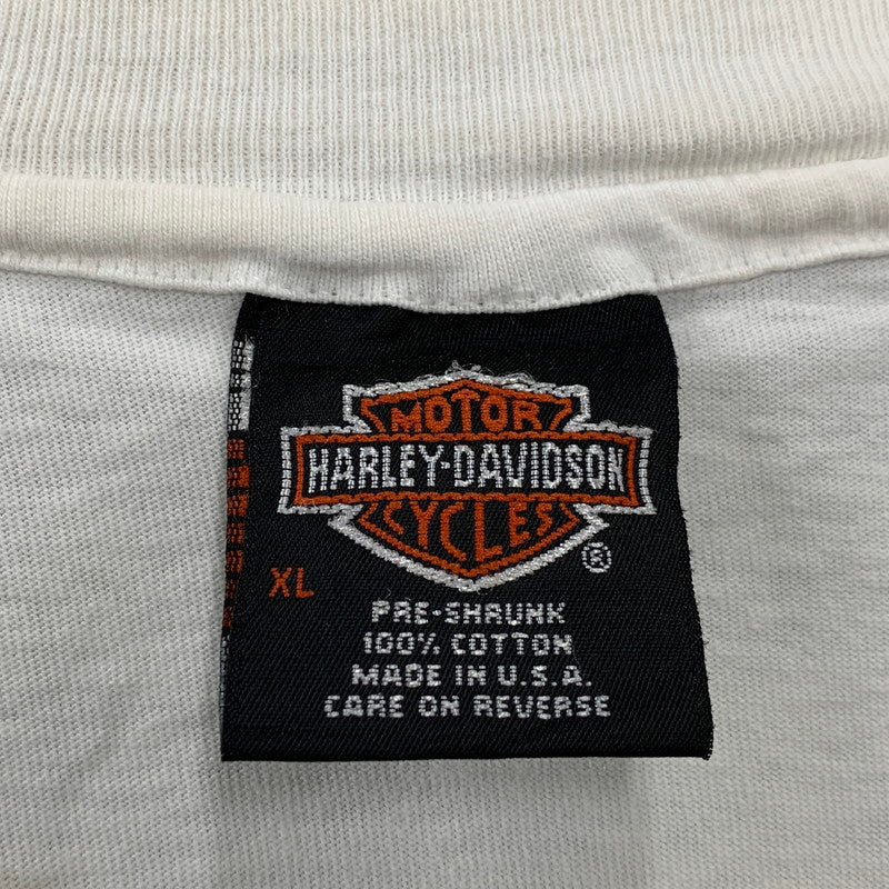 【現状渡し品】【メンズ】 HARLEY DAVIDSON ハーレーダビッドソン USA製 TIMMS S S TEE Tシャツ 半袖 146-261004-sm-09-izu サイズ：XL カラー：ホワイト 万代Net店