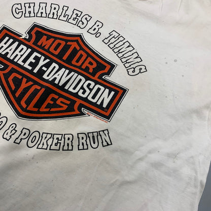 【現状渡し品】【メンズ】 HARLEY DAVIDSON ハーレーダビッドソン USA製 TIMMS S S TEE Tシャツ 半袖 146-261004-sm-09-izu サイズ：XL カラー：ホワイト 万代Net店