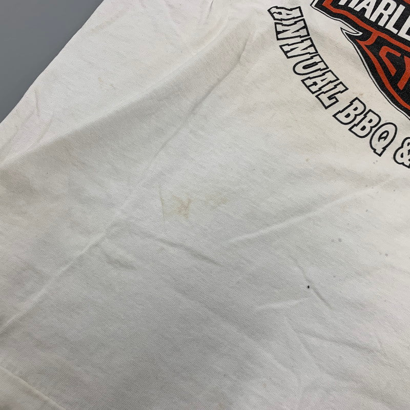 【現状渡し品】【メンズ】 HARLEY DAVIDSON ハーレーダビッドソン USA製 TIMMS S S TEE Tシャツ 半袖 146-261004-sm-09-izu サイズ：XL カラー：ホワイト 万代Net店