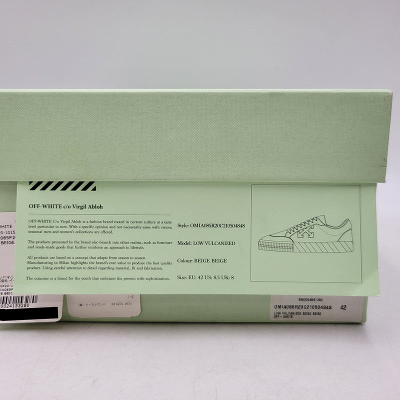 【中古品】【メンズ】 OFF-WHITE オフホワイト LOW VULCANIZED OMIA085R20C210504848 ロー バルカナイズド スニーカー 靴 162-261004-as-08-izu サイズ：42 カラー：ベージュ 万代Net店