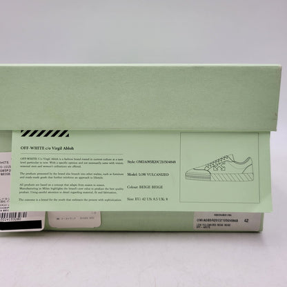 【中古品】【メンズ】 OFF-WHITE オフホワイト LOW VULCANIZED OMIA085R20C210504848 ロー バルカナイズド スニーカー 靴 162-261004-as-08-izu サイズ：42 カラー：ベージュ 万代Net店