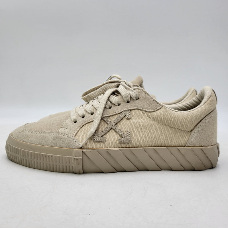 【中古品】【メンズ】 OFF-WHITE オフホワイト LOW VULCANIZED OMIA085R20C210504848 ロー バルカナイズド スニーカー 靴 162-261004-as-08-izu サイズ：42 カラー：ベージュ 万代Net店