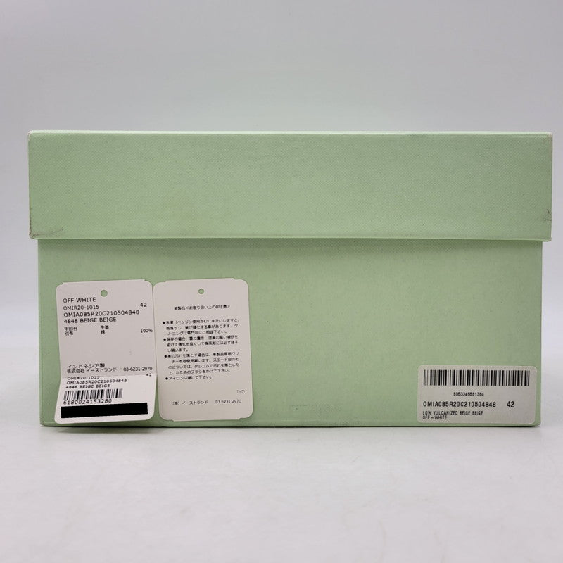 【中古品】【メンズ】 OFF-WHITE オフホワイト LOW VULCANIZED OMIA085R20C210504848 ロー バルカナイズド スニーカー 靴 162-261004-as-08-izu サイズ：42 カラー：ベージュ 万代Net店