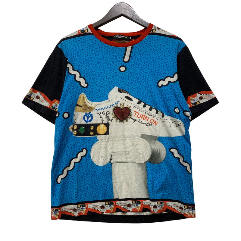 【中古品】【メンズ】 DOLCE&GABBANA ドルチェアンドガッバーナ G8HV4T FH7MG DG ROYAL SNEAKERS TEE スニーカー Tシャツ トップス 141-261012-kh-12-izu サイズ：46 カラー：マルチ 万代Net店