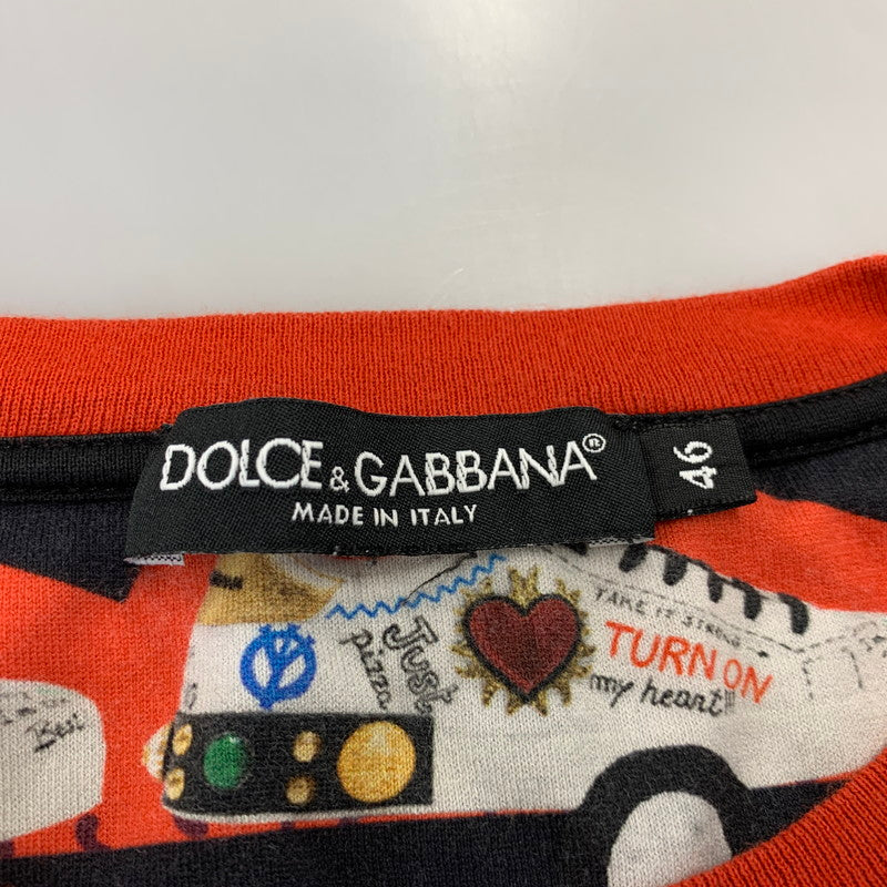 【中古品】【メンズ】 DOLCE&GABBANA ドルチェアンドガッバーナ G8HV4T FH7MG DG ROYAL SNEAKERS TEE スニーカー Tシャツ トップス 141-261012-kh-12-izu サイズ：46 カラー：マルチ 万代Net店