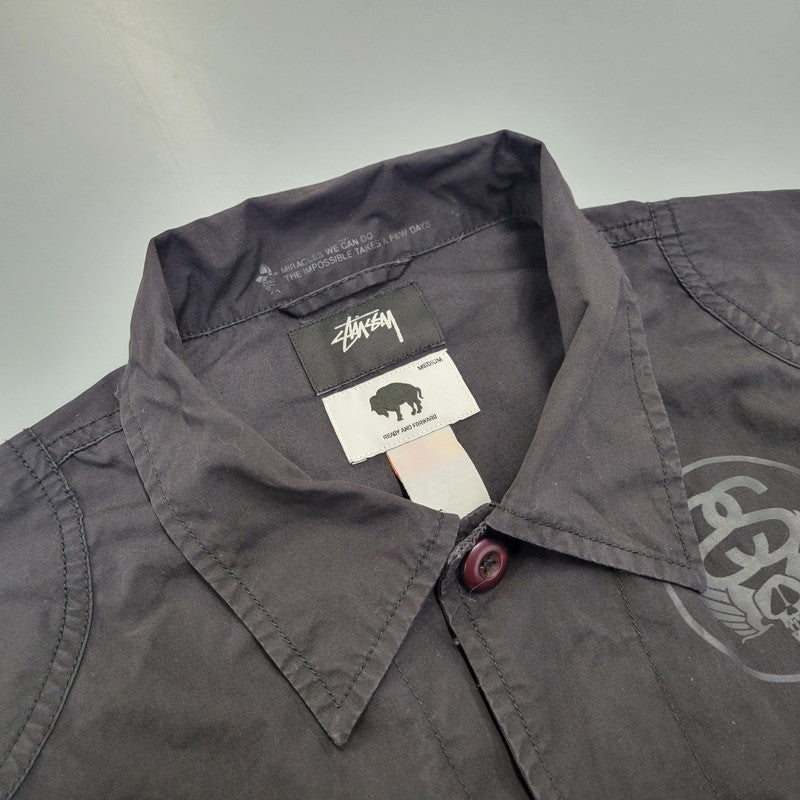 【中古品】【メンズ】 STUSSY ステューシー×READY AND FORWARD レディーアンドフォワード 金タグ MILITARY SAMPLING JACKET ミリタリー サンプリング ジャケット アウター 142-261005-cs-03-izu サイズ：M カラー：ブラック 万代Net店