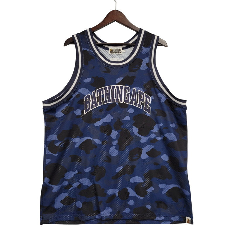 【中古品】【メンズ】 A BATHING APE アベイシングエイプ COLOR CAMO BASKETBALL TANK TOP 001VTI301019M カラーカモ バスケットボール タンクトップ 142-261004-as-02-izu サイズ：L カラー：ブルー系 万代Net店