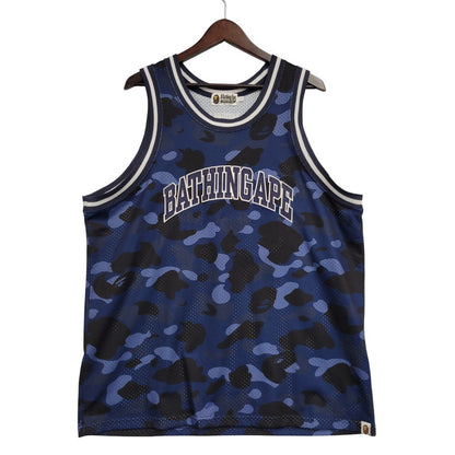 【中古品】【メンズ】 A BATHING APE アベイシングエイプ COLOR CAMO BASKETBALL TANK TOP 001VTI301019M カラーカモ バスケットボール タンクトップ 142-261004-as-02-izu サイズ：L カラー：ブルー系 万代Net店