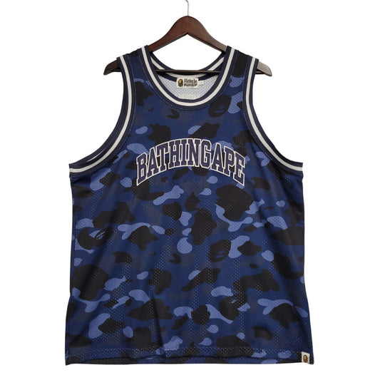 【中古品】【メンズ】 A BATHING APE アベイシングエイプ COLOR CAMO BASKETBALL TANK TOP 001VTI301019M カラーカモ バスケットボール タンクトップ 142-261004-as-02-izu サイズ：L カラー：ブルー系 万代Net店