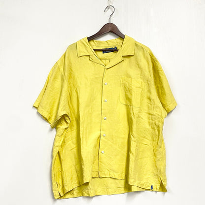 【中古品】【メンズ】 POLO BY RALPH LAUREN ポロバイラルフローレン 90S LINEN SILK OPEN COLLAR SS SHIRT リネン シルク オープン カラー ショートスリープ シャツ トップス 半袖 146-261003-ya-13-izu サイズ：XXL カラー：イエロー 万代Net店
