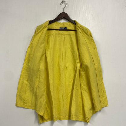 【中古品】【メンズ】 POLO BY RALPH LAUREN ポロバイラルフローレン 90S LINEN SILK OPEN COLLAR SS SHIRT リネン シルク オープン カラー ショートスリープ シャツ トップス 半袖 146-261003-ya-13-izu サイズ：XXL カラー：イエロー 万代Net店