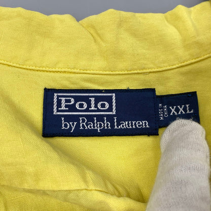 【中古品】【メンズ】 POLO BY RALPH LAUREN ポロバイラルフローレン 90S LINEN SILK OPEN COLLAR SS SHIRT リネン シルク オープン カラー ショートスリープ シャツ トップス 半袖 146-261003-ya-13-izu サイズ：XXL カラー：イエロー 万代Net店