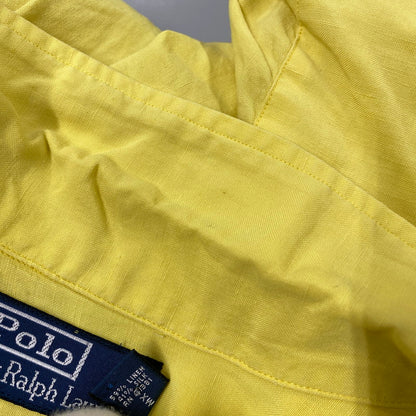 【中古品】【メンズ】 POLO BY RALPH LAUREN ポロバイラルフローレン 90S LINEN SILK OPEN COLLAR SS SHIRT リネン シルク オープン カラー ショートスリープ シャツ トップス 半袖 146-261003-ya-13-izu サイズ：XXL カラー：イエロー 万代Net店