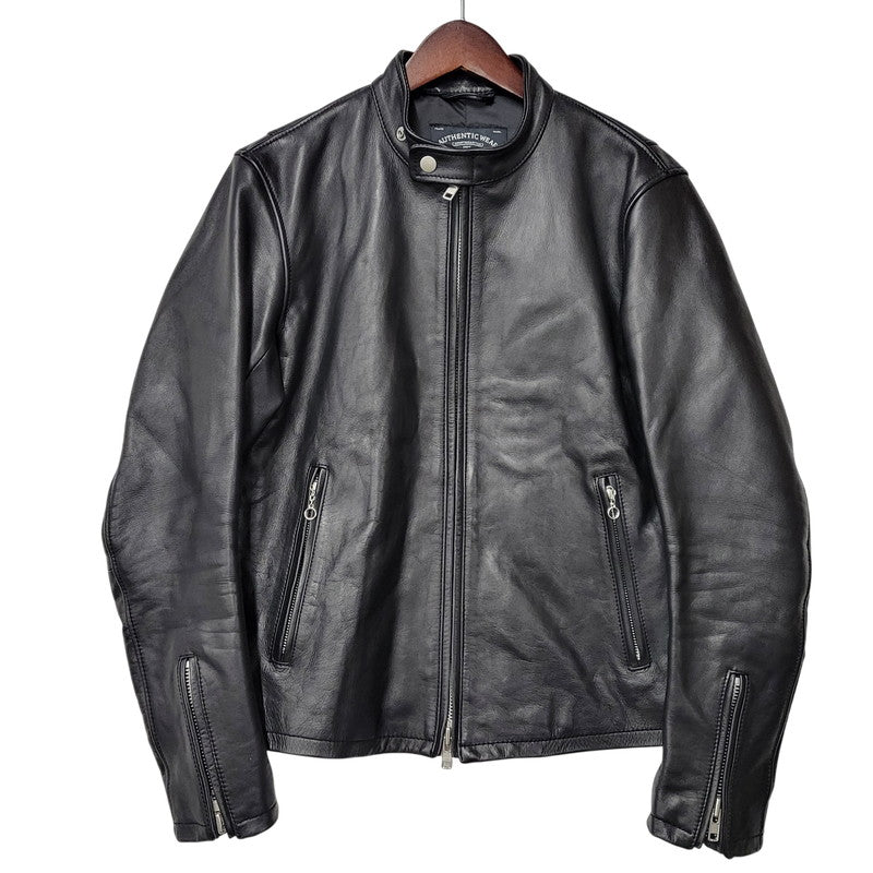 【中古品】【メンズ】 UNITED ARROWS GREEN LABEL RELAXING ユナイテッドアローズ グリーンレーベル リラクシング SC SOFT COW S- 3225-199-2228 ライダースジャケット 147-261008-as-11-izu サイズ：M カラー：ブラック 万代Net店