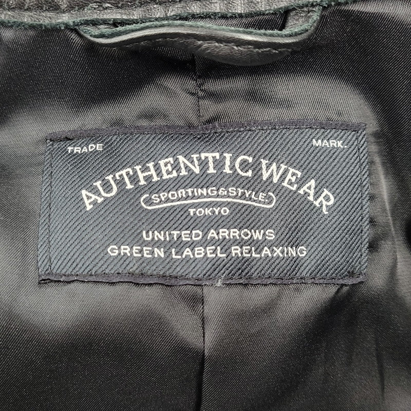 【中古品】【メンズ】 UNITED ARROWS GREEN LABEL RELAXING ユナイテッドアローズ グリーンレーベル リラクシング SC SOFT COW S- 3225-199-2228 ライダースジャケット 147-261008-as-11-izu サイズ：M カラー：ブラック 万代Net店