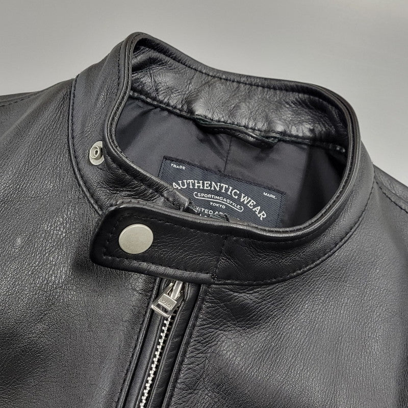 【中古品】【メンズ】 UNITED ARROWS GREEN LABEL RELAXING ユナイテッドアローズ グリーンレーベル リラクシング SC SOFT COW S- 3225-199-2228 ライダースジャケット 147-261008-as-11-izu サイズ：M カラー：ブラック 万代Net店