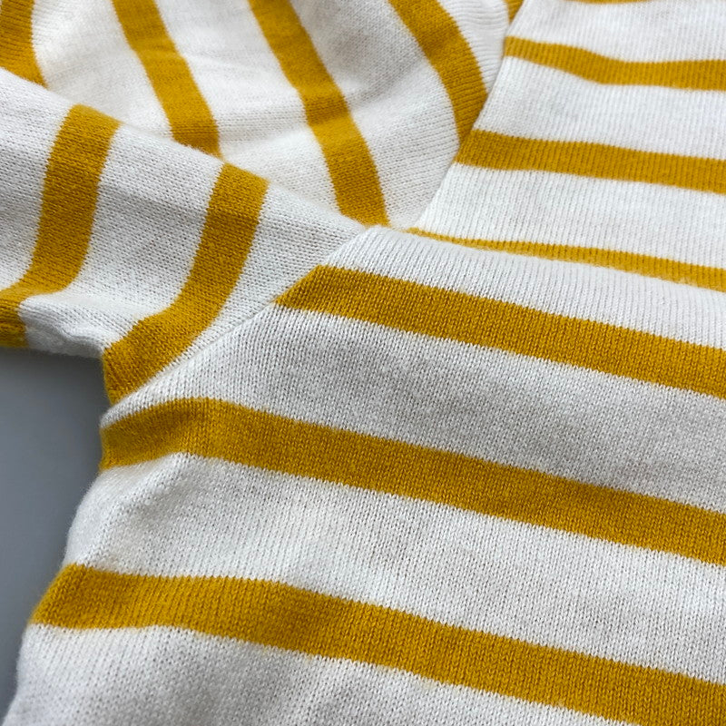 【中古品】【メンズ】 COMME DES GARCONS コムデギャルソン × THE BEATLES ビートルズ VZ-T042 BORDER LONG SLEEVE TEE ボーダー 長袖 Tシャツ 140-261004-sm-19-izu サイズ：XL カラー：ホワイト 万代Net店