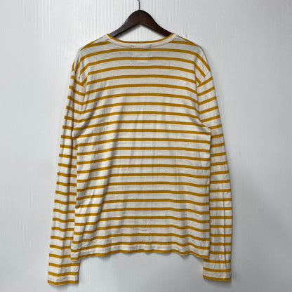 【中古品】【メンズ】 COMME DES GARCONS コムデギャルソン × THE BEATLES ビートルズ VZ-T042 BORDER LONG SLEEVE TEE ボーダー 長袖 Tシャツ 140-261004-sm-19-izu サイズ：XL カラー：ホワイト 万代Net店