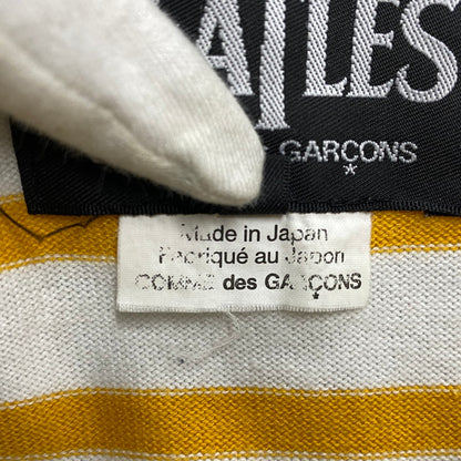 【中古品】【メンズ】 COMME DES GARCONS コムデギャルソン × THE BEATLES ビートルズ VZ-T042 BORDER LONG SLEEVE TEE ボーダー 長袖 Tシャツ 140-261004-sm-19-izu サイズ：XL カラー：ホワイト 万代Net店