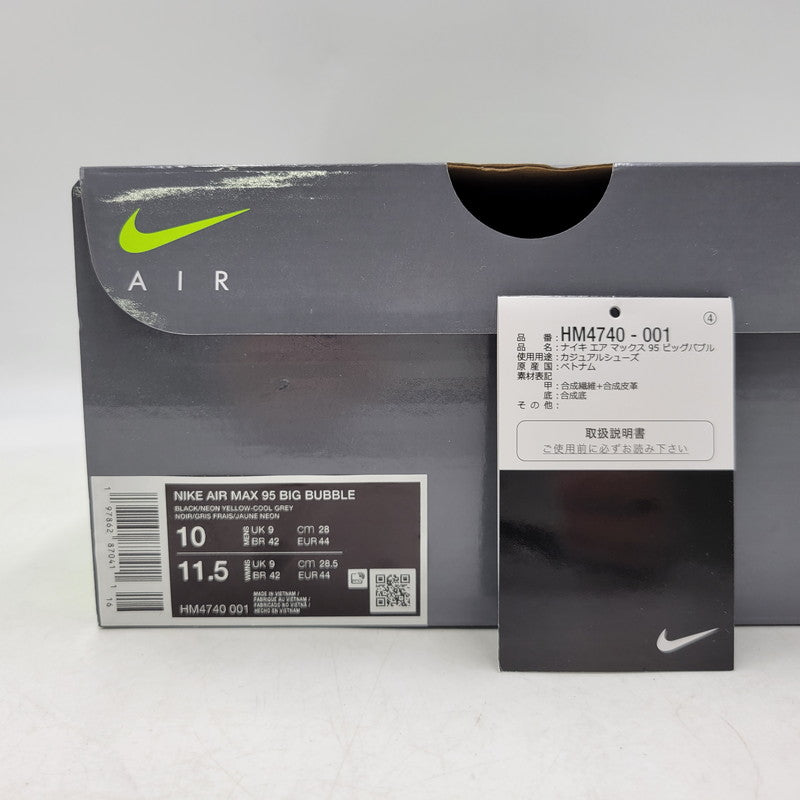 【中古品】【メンズ】 NIKE ナイキ AIR MAX 95 BIG BUBBLE HM4740-001 エア マックス 95 ビッグバブル スニーカー 靴 160-261004-as-06-izu サイズ：28cm カラー：BLACK/NEON YELLOW-COOL GREY 万代Net店