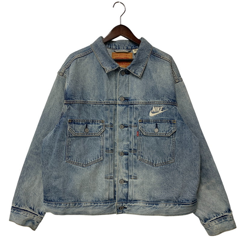 【中古品】【メンズ】 Levi's リーバイス × NIKE ナイキ DENIM TRUCKER JACKET 002TM-0000 デニムトラッカージャケット 142-261003-as-06-izu サイズ：L カラー：ライトインディゴ 万代Net店