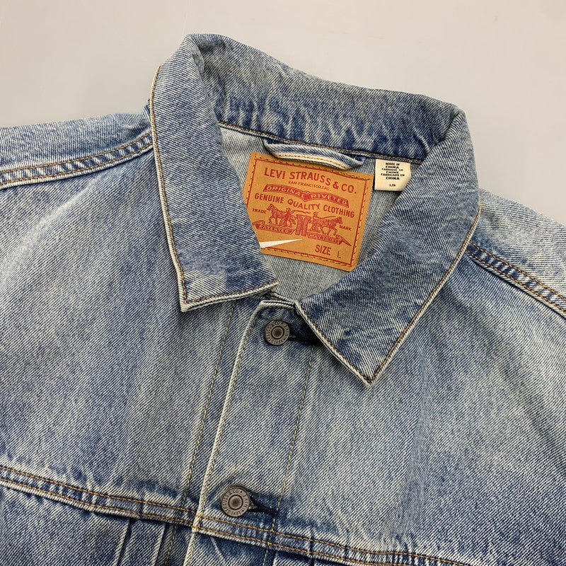 【中古品】【メンズ】 Levi's リーバイス × NIKE ナイキ DENIM TRUCKER JACKET 002TM-0000 デニムトラッカージャケット 142-261003-as-06-izu サイズ：L カラー：ライトインディゴ 万代Net店