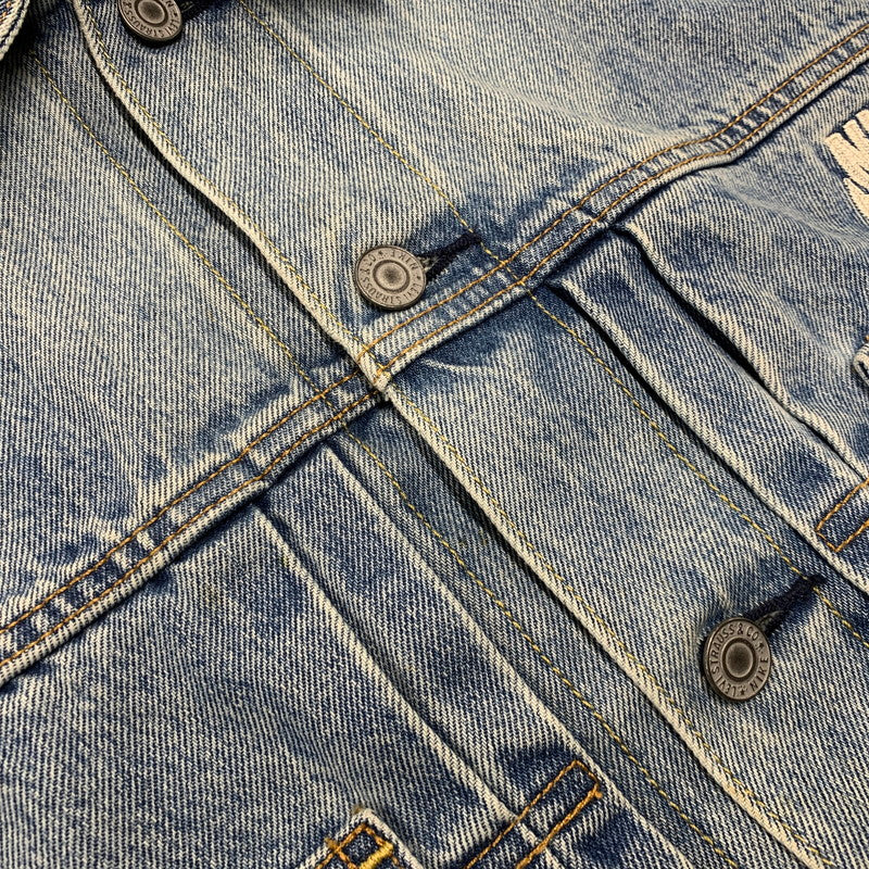 【中古品】【メンズ】 Levi's リーバイス × NIKE ナイキ DENIM TRUCKER JACKET 002TM-0000 デニムトラッカージャケット 142-261003-as-06-izu サイズ：L カラー：ライトインディゴ 万代Net店