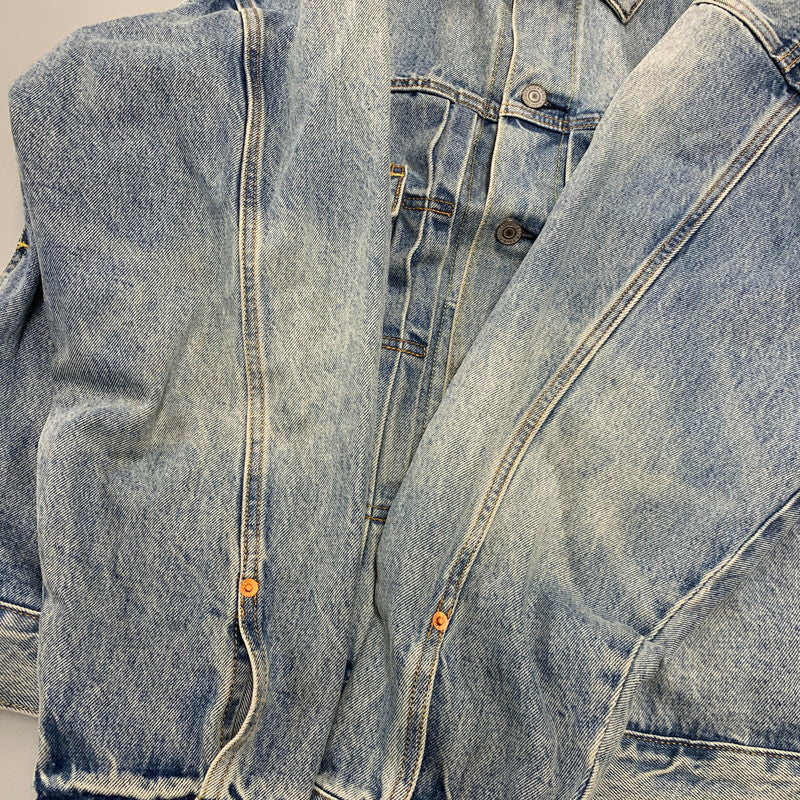 【中古品】【メンズ】 Levi's リーバイス × NIKE ナイキ DENIM TRUCKER JACKET 002TM-0000 デニムトラッカージャケット 142-261003-as-06-izu サイズ：L カラー：ライトインディゴ 万代Net店
