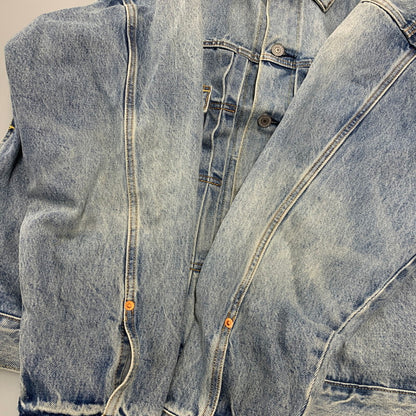 【中古品】【メンズ】 Levi's リーバイス × NIKE ナイキ DENIM TRUCKER JACKET 002TM-0000 デニムトラッカージャケット 142-261003-as-06-izu サイズ：L カラー：ライトインディゴ 万代Net店