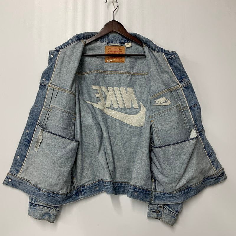 【中古品】【メンズ】 Levi's リーバイス × NIKE ナイキ DENIM TRUCKER JACKET 002TM-0000 デニムトラッカージャケット 142-261003-as-06-izu サイズ：L カラー：ライトインディゴ 万代Net店