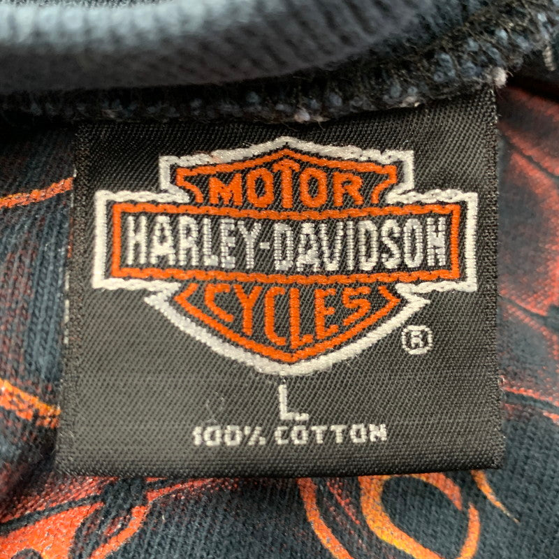 【中古品】【メンズ】 HARLEY-DAVIDSON ハーレーダビッドソン c1998 90S FLAME LS TEE フレイム ロングスリーブ Tシャツ トップス 長袖 146-261006-ya-12-izu サイズ：L カラー：ブラック 万代Net店