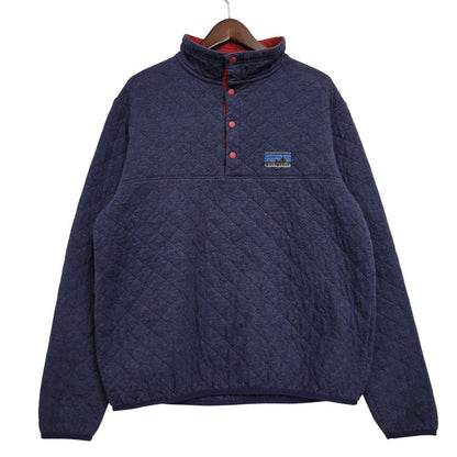 【中古品】【メンズ】 patagonia パタゴニア DIAMOND QUILT SNAP-T PULLOVER 25425FA13 ダイヤモンドキルト スナップT プルオーバー 144-261004-as-05-izu サイズ：L カラー：ネイビー 万代Net店