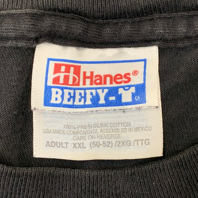 【中古品】【メンズ】 HANES ヘインズ メキシコ製 TEE Tシャツ 半袖 トップス 146-261006-sm-05-izu サイズ：XXL カラー：ブラック 万代Net店