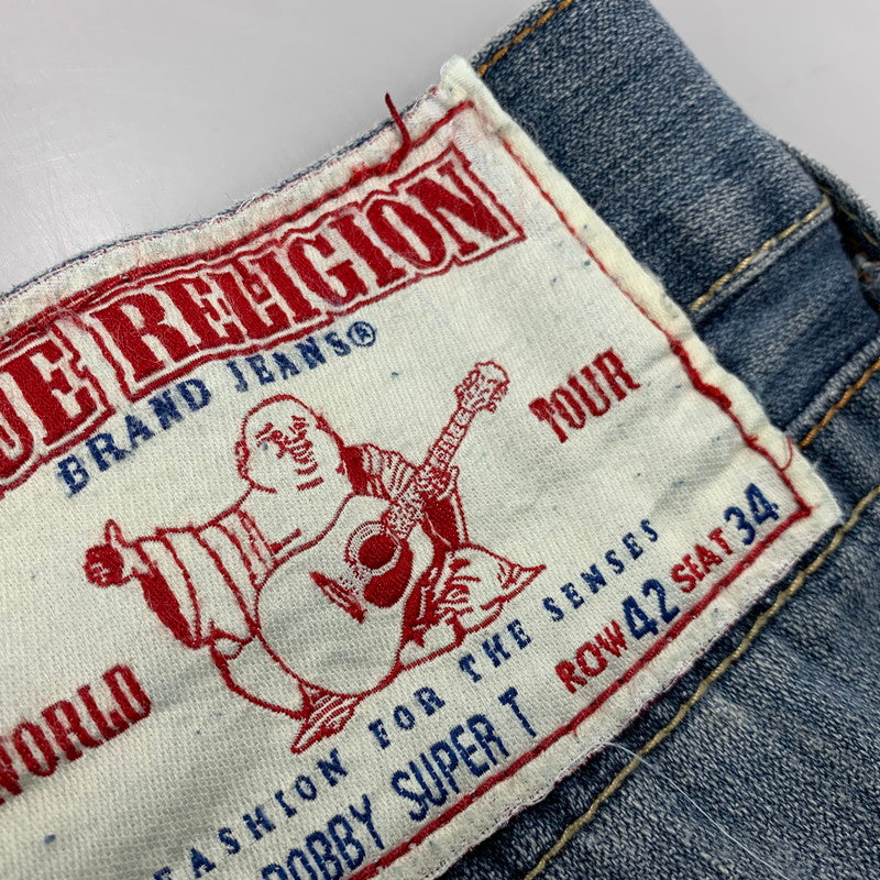 【中古品】【メンズ】 TRUE RELIGION トゥルーレリジョン USA製 BOBBY SUPER T ボビー スーパーT DENIM PANTS デニムパンツ ボトムス 157-261009-sm-04-izu サイズ：42×32 カラー：インディゴ 万代Net店