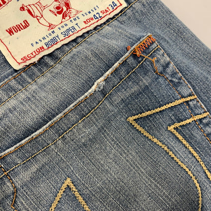 【中古品】【メンズ】 TRUE RELIGION トゥルーレリジョン USA製 BOBBY SUPER T ボビー スーパーT DENIM PANTS デニムパンツ ボトムス 157-261009-sm-04-izu サイズ：42×32 カラー：インディゴ 万代Net店