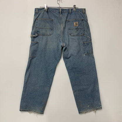 【現状渡し品】【メンズ】 CARHARTT カーハート B73DST USA製 DOUBLE KNEE PAINTER DENIM PANTS ダブルニー ペインター デニムパンツ ボトムス 157-261009-sm-01-izu サイズ：42×30 カラー：インディゴ 万代Net店