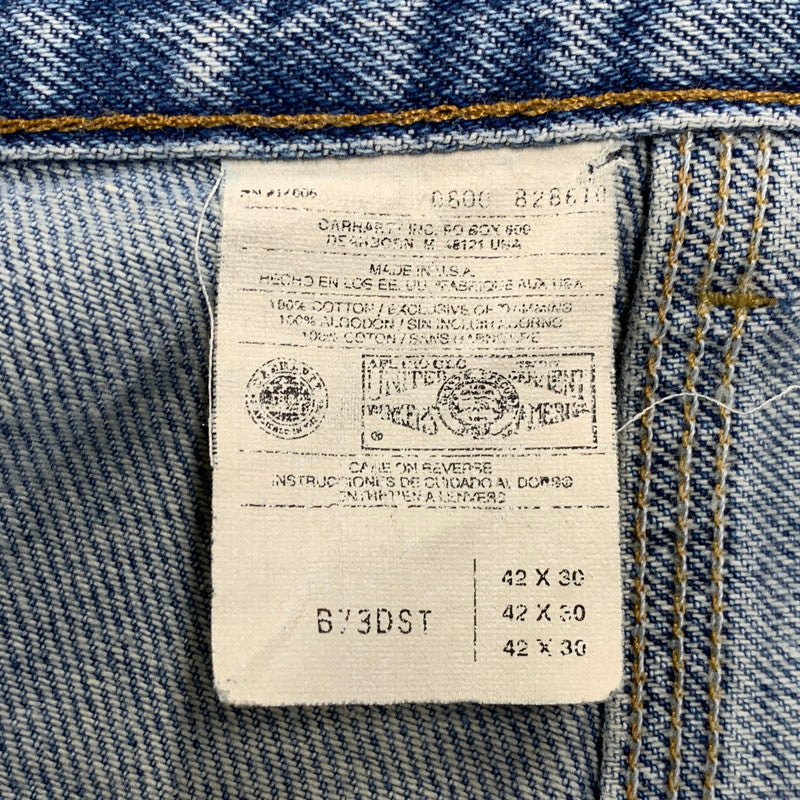 【現状渡し品】【メンズ】 CARHARTT カーハート B73DST USA製 DOUBLE KNEE PAINTER DENIM PANTS ダブルニー ペインター デニムパンツ ボトムス 157-261009-sm-01-izu サイズ：42×30 カラー：インディゴ 万代Net店