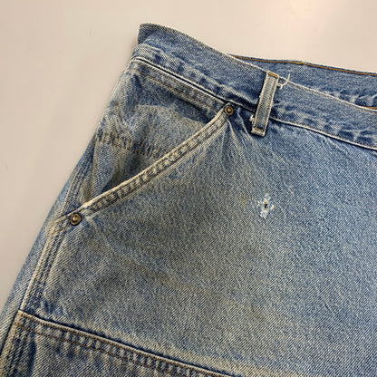 【現状渡し品】【メンズ】 CARHARTT カーハート B73DST USA製 DOUBLE KNEE PAINTER DENIM PANTS ダブルニー ペインター デニムパンツ ボトムス 157-261009-sm-01-izu サイズ：42×30 カラー：インディゴ 万代Net店
