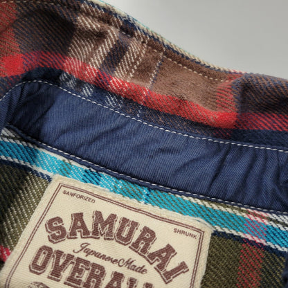 【中古品】【メンズ】 SAMURAI OVERALLS サムライオーバーオールズ HEAVY WESTERN CHECK SHIRT SNL11-02A ヘビー ウエスタン チェックシャツ 長袖 145-261004-as-03-izu サイズ：L カラー：マルチカラー 万代Net店