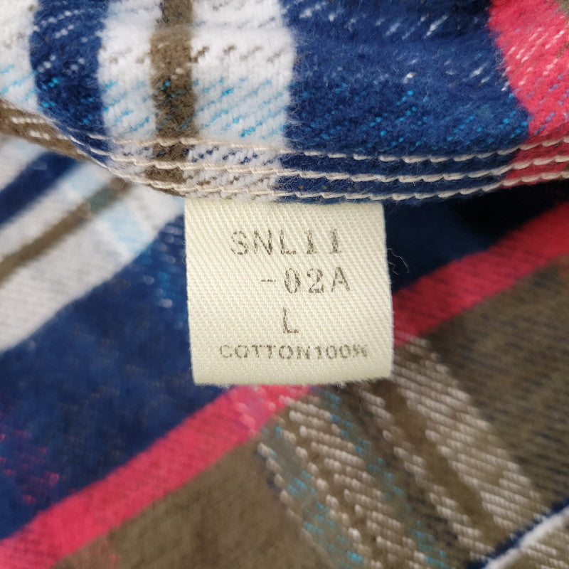 【中古品】【メンズ】 SAMURAI OVERALLS サムライオーバーオールズ HEAVY WESTERN CHECK SHIRT SNL11-02A ヘビー ウエスタン チェックシャツ 長袖 145-261004-as-03-izu サイズ：L カラー：マルチカラー 万代Net店