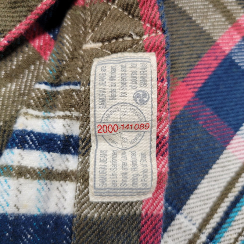 【中古品】【メンズ】 SAMURAI OVERALLS サムライオーバーオールズ HEAVY WESTERN CHECK SHIRT SNL11-02A ヘビー ウエスタン チェックシャツ 長袖 145-261004-as-03-izu サイズ：L カラー：マルチカラー 万代Net店