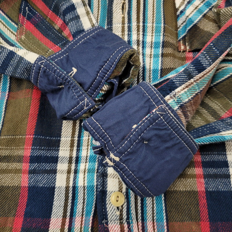 【中古品】【メンズ】 SAMURAI OVERALLS サムライオーバーオールズ HEAVY WESTERN CHECK SHIRT SNL11-02A ヘビー ウエスタン チェックシャツ 長袖 145-261004-as-03-izu サイズ：L カラー：マルチカラー 万代Net店