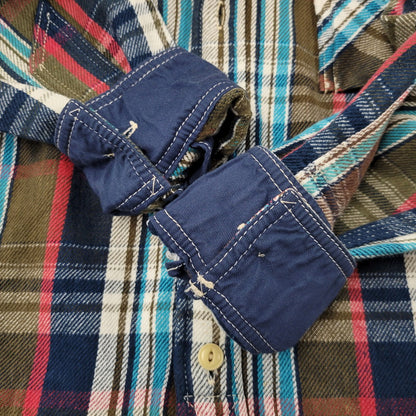 【中古品】【メンズ】 SAMURAI OVERALLS サムライオーバーオールズ HEAVY WESTERN CHECK SHIRT SNL11-02A ヘビー ウエスタン チェックシャツ 長袖 145-261004-as-03-izu サイズ：L カラー：マルチカラー 万代Net店