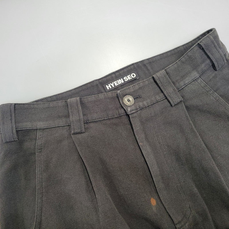 【中古品】【メンズ】 HYEIN SEO へインソ CURVED FLAP POCKET WITH PLEATS CARGO PANTS カーブド フラップ ポケット ウィズ プリーツ カーゴ パンツ ボトムス ズボン 153-261005-cs-04-izu サイズ：2 カラー：ブラック 万代Net店