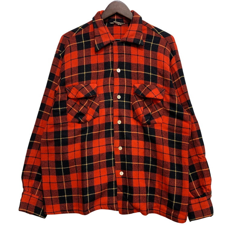【中古品】【メンズ】 LEIGHTON レイトン TORONTO トロント WOOL CHECK SHIRT ウール チェック シャツ 長袖 146-261006-sm-06-izu サイズ：L カラー：レッド 万代Net店