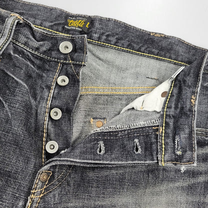 【中古品】【メンズ】 COOTIE クーティー BUTTON FLY SELVEDGE BLACK DENIM PANTS ボタンフライ セルビッジ ブラックデニムパンツ 153-261008-as-18-izu サイズ：L カラー：ブラック 万代Net店