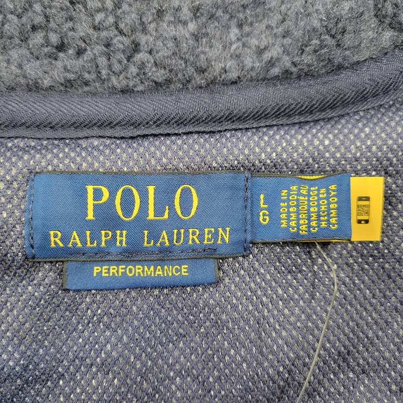 【中古美品】【メンズ】 POLO RALPH LAUREN ポロ・ラルフローレン MNPOKNI16823817 HYBRID FLEECE JACKET ハイブリッド フリース ジャケット アウター 147-261005-cs-10-izu サイズ：L カラー：ネイビー 万代Net店